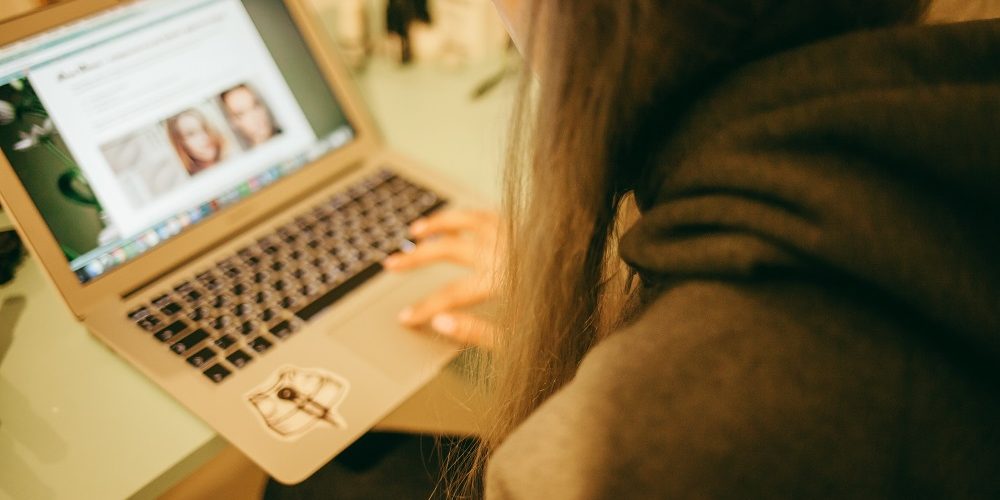 student using a laptop